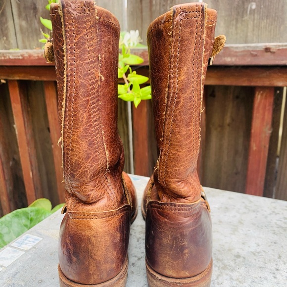 Vintage Shoe Company Leather Moto Boots - Picture 3 of 6